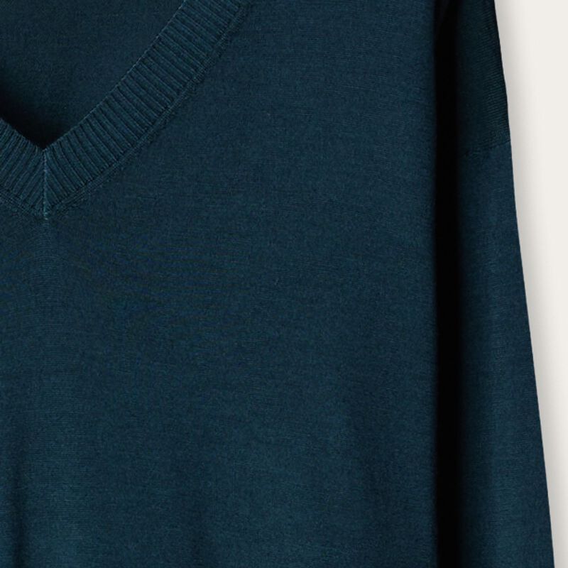 Falconeri Cashmere V-Neck Sweater with Slits Woman Abyss Blue Size L