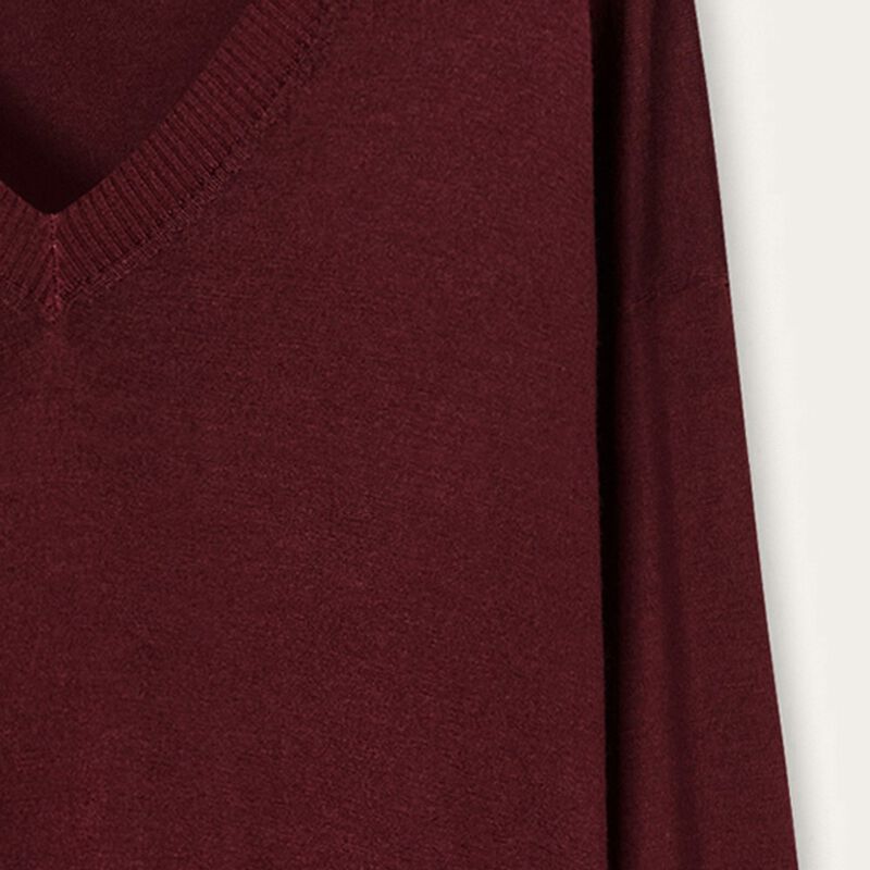 Falconeri Cashmere V-Neck Sweater with Slits Woman Cherry Red Size XS