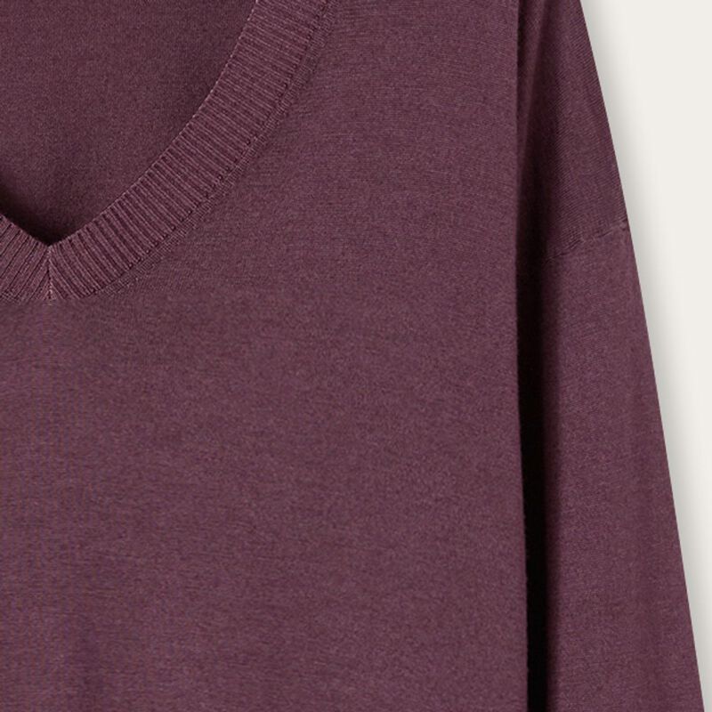 Falconeri Cashmere V-Neck Sweater with Slits Woman Grape Purple Size XS