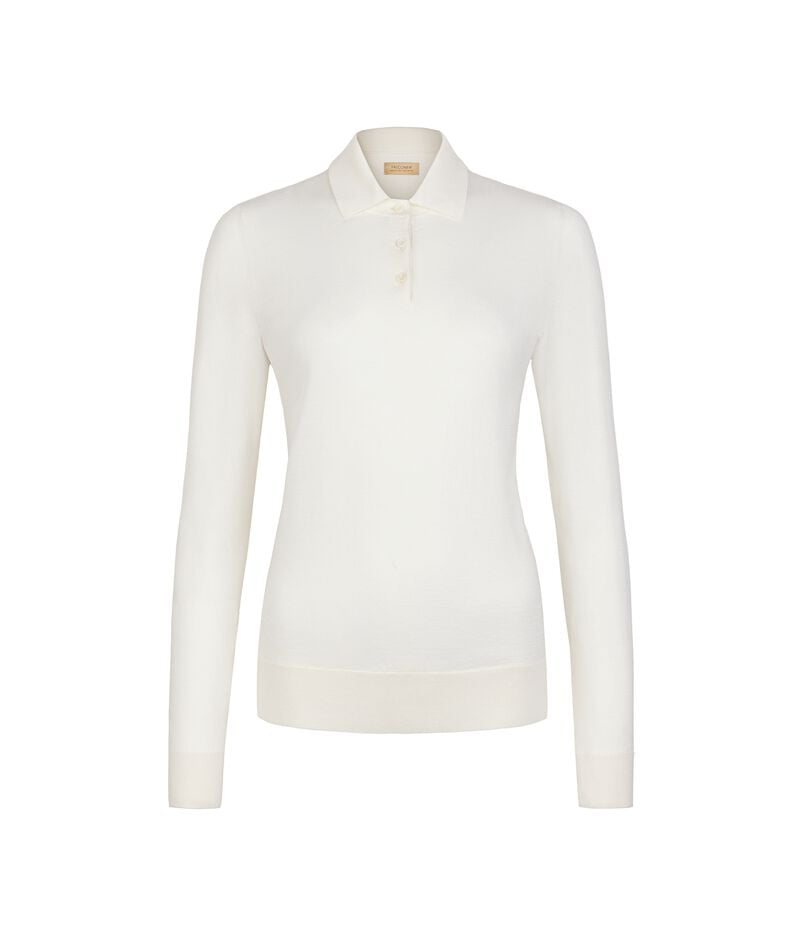 Falconeri Ultrafine Cashmere long sleeve polo shirt Woman Bow