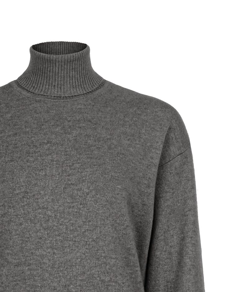 Falconeri Ultrasoft Cashmere Turtleneck Sweater with Slits Woman Dark Gray Size M