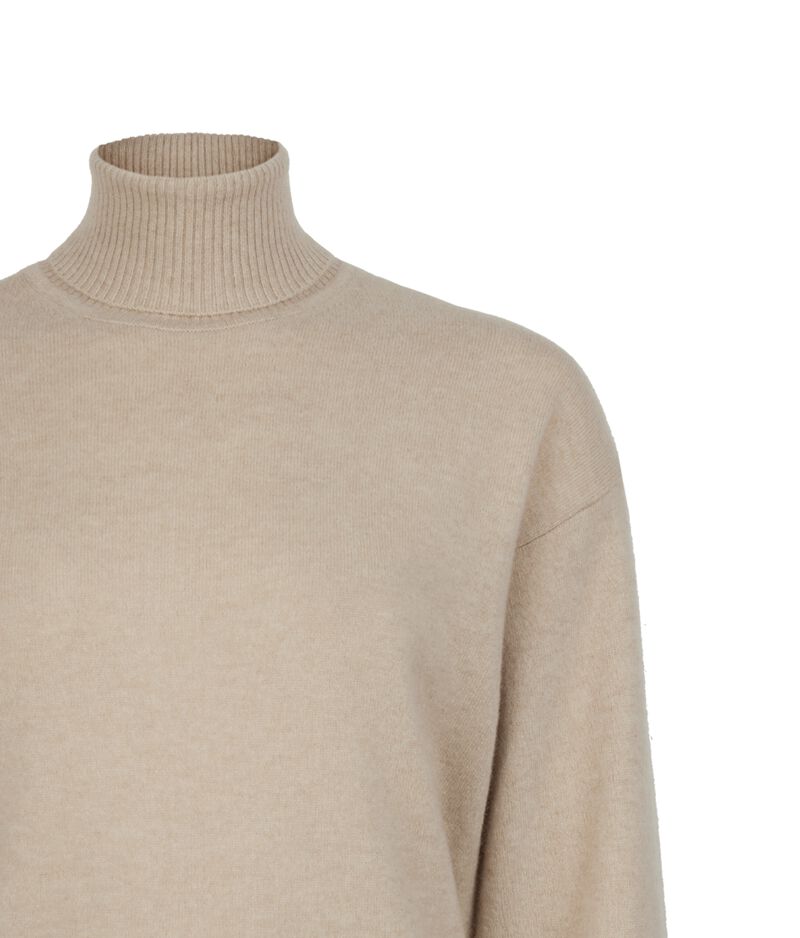 Falconeri Ultrasoft Cashmere Turtleneck Sweater with Slits Woman Melange Rope Size L