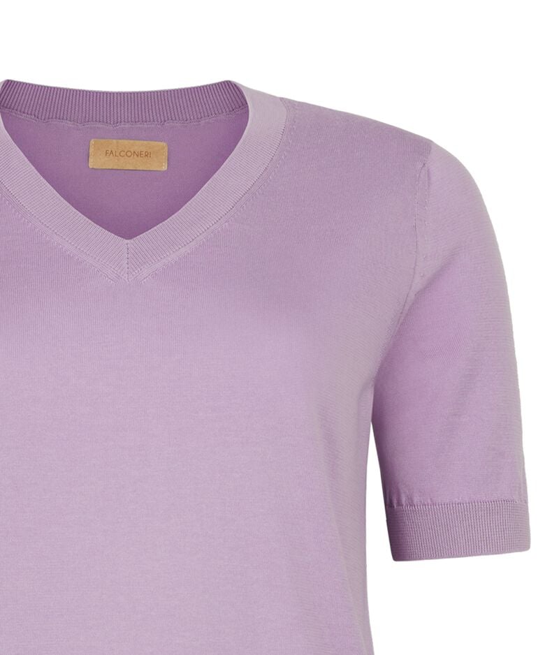 Falconeri Cotton Fresh V-Neck T-Shirt Woman Provence Size L