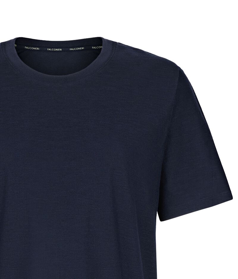Falconeri Cotton Crewneck T-Shirt with Short Sleeves Woman Navy Blue Size LL
