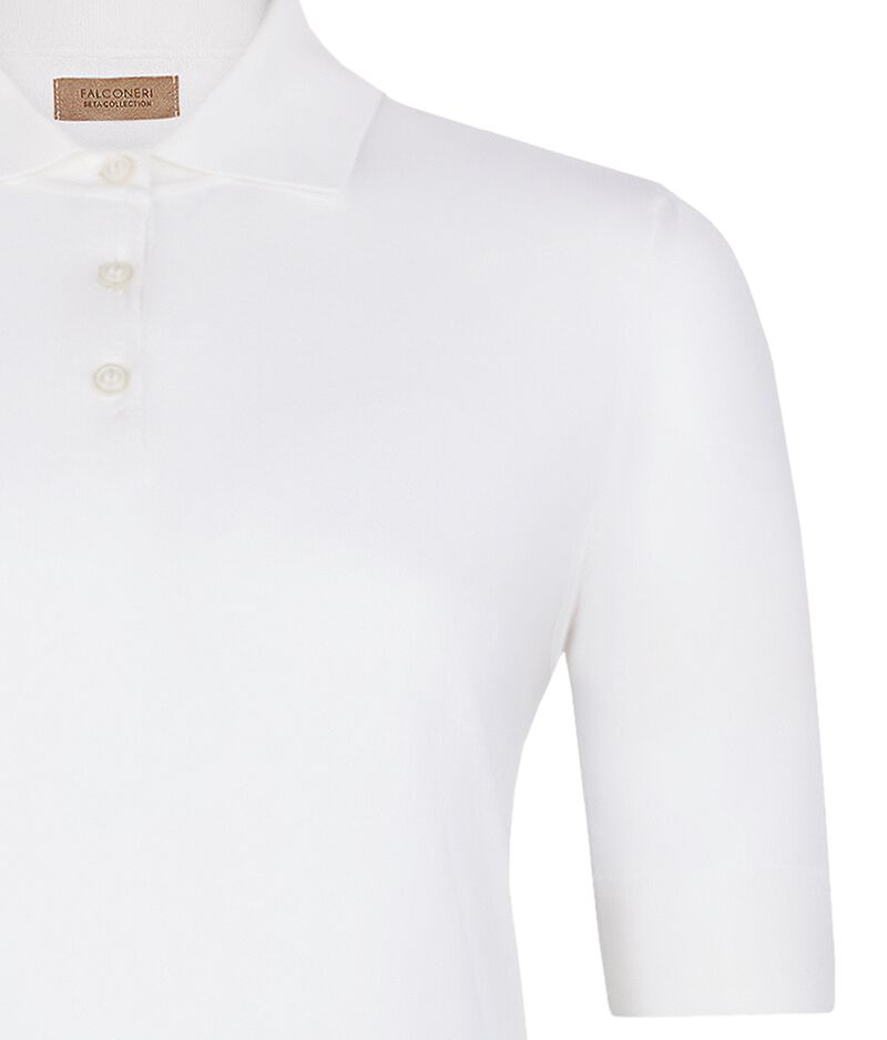 Falconeri Silk Cotton Blend Polo Woman White Size M
