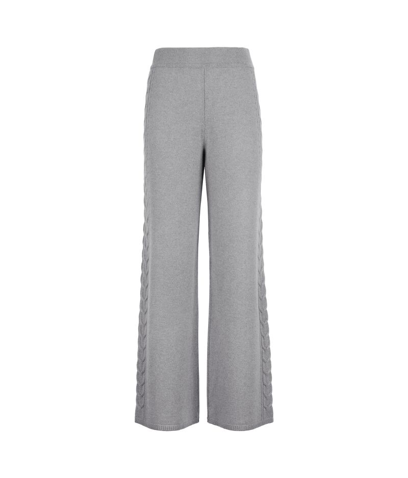 Falconeri Ultrasoft Cashmere pants with cable-knit design Woman Heather Gray Size S