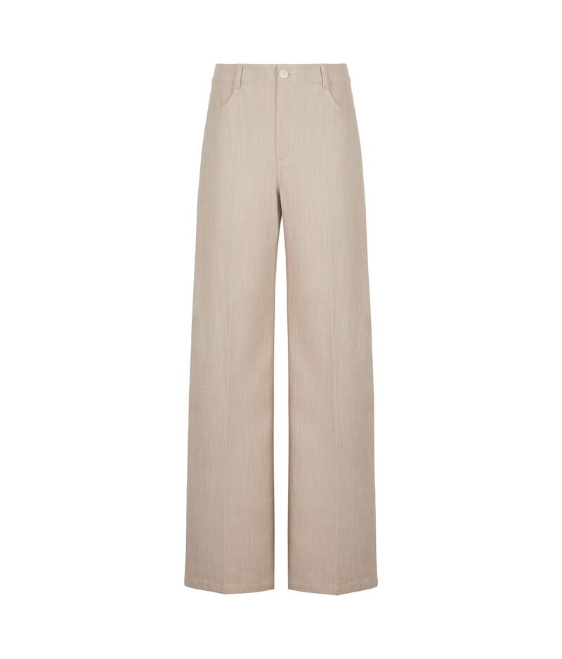 Falconeri Wide Cotton Pants Woman Melange Rope Size S