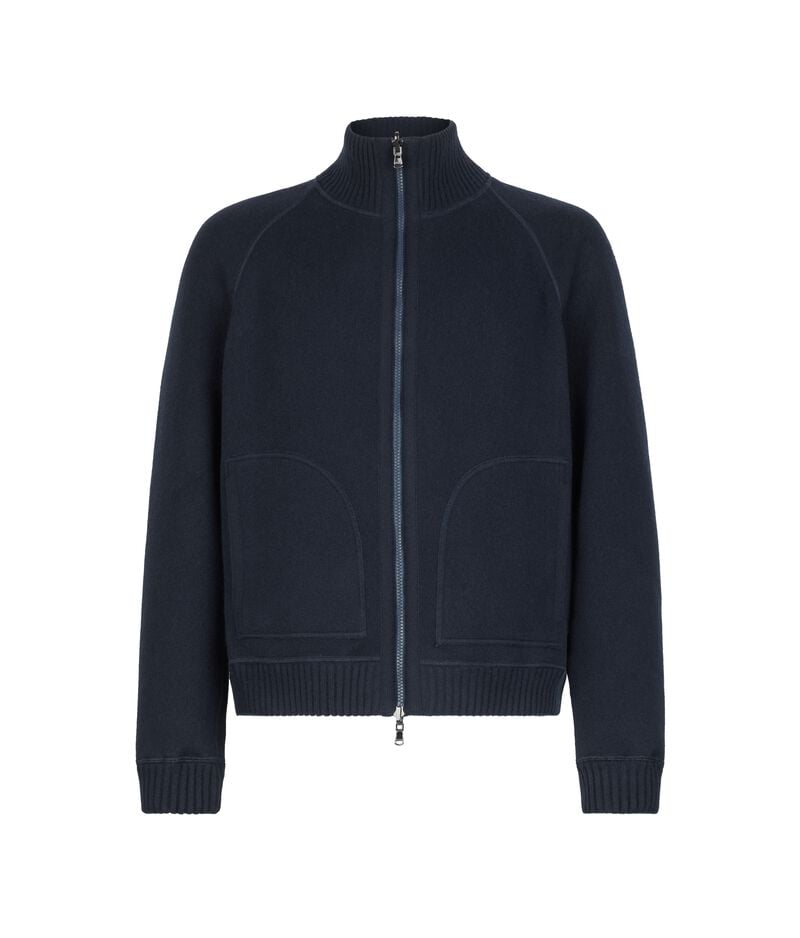 Falconeri Ultrasoft Cashmere reversible bomber jacket Man Blu Navy/denim Size 52