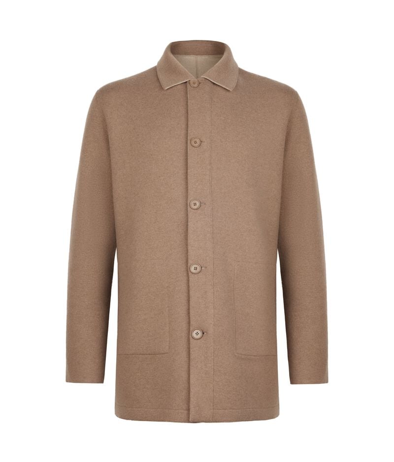 Falconeri Ultrasoft Cashmere reversible coat Man Wheat Beige / Rope Size 50