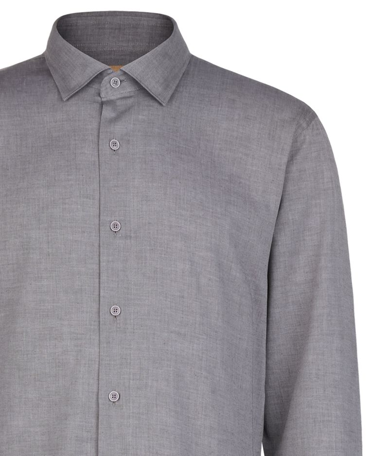 Falconeri Cashmere and Cotton Shirt Man Dark Gray Size 50