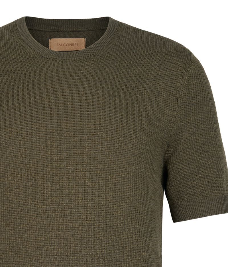 Falconeri Cotton waffle-knit T-shirt Man Jungle Size 46